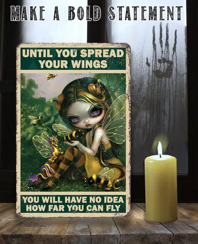 Miniatura 8 de Strangeling Until You Spread Your Wings - Impresión gótica inspirada en estilo gótico de hadas góticas de abejas y dragón de hadas góticas, regalo
