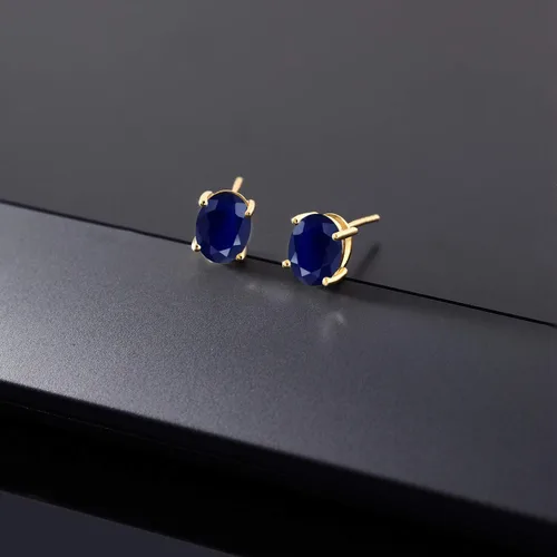 Miniatura 82 de Gem Stone King Aretes de oro de 14 quilates con piedra natal ovalada de 0.315 x 0.236 in Aretes de oro para mujer