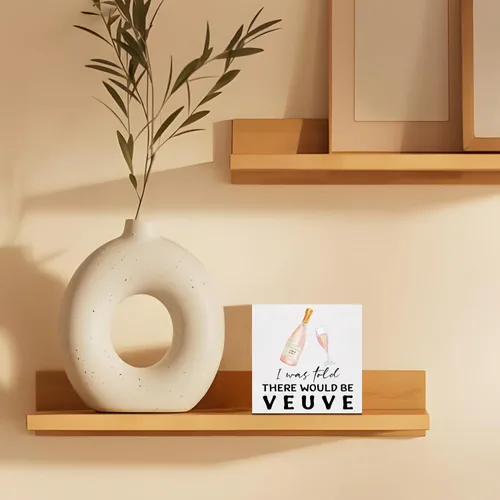 Miniatura 4 de Cartel de madera de champán rosa divertido, regalo de anfitriona de champán para mujeres, diseño de vino espumoso Grandmillennial, placa decorativa