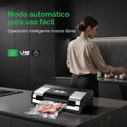 Miniatura 3 de FRESKO Sellador automático al vacío, potente máquina selladora al vacío de alimentos, detección automática de seco y húmedo, cortador de bolsas, 2