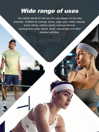 Miniatura 5 de DRESHOW Paquete de 8 diademas para mujer, diademas anudadas de yoga, accesorios elásticos cruzados para el cabello, envoltura deportiva
