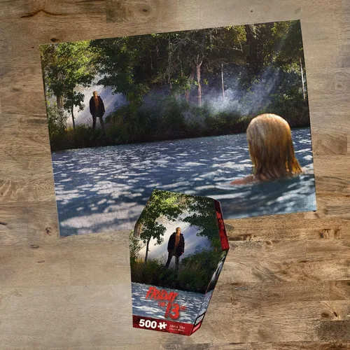 Miniatura 4 de Aquarius Friday the 13th - Rompecabezas de 500 piezas para adultos, caja de ataúd de película de terror, mercancía de Jason Voorhees, 14 x 19