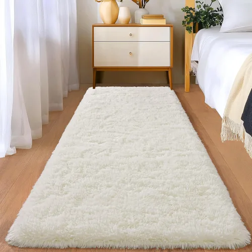 Miniatura 90 de Alfombras de área de 8x10 para sala de estar, alfombra shaggy grande ultra suave y esponjosa para dormitorio, alfombras de felpa mullida Blanco crema