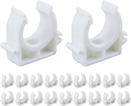 Pinzas de tubo PEX de 1 pulgada, paquete de 20 perchas de tubo de 0.98 pulgadas (0.984 in), abrazaderas de tubo PEX, soporte de tubería de PVC de