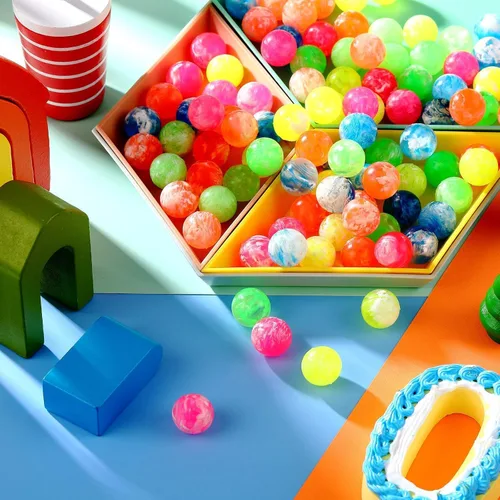 Miniatura 5 de Sumind 500 bolas inflables pequeñas para niños, bolas de goma a granel para bebés, regalos de fiesta de cumpleaños, regalos, premios, máquinas