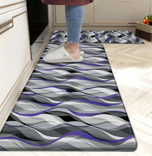 Miniatura 15 de weesire Alfombra de Cocina Verde Tapetes Anti Fatiga para Piso de Cocina Alfombras de Cocina Verde Salvia Floral Hierbas Espuma Viscoelástica Tapete
