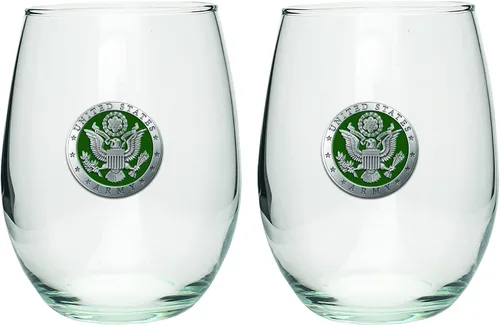 Miniatura 34 de Heritage Pewter Irish Fighter - Copas de vidrio sin tallo, juego de 2, copas de vino de copa de 15 onzas, vidrio de peltre elaborado por expertos