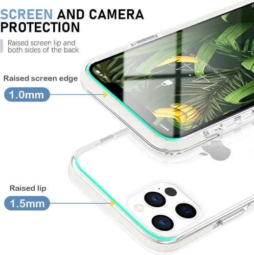 Miniatura 4 de MATEPROX Carcasa para iPhone 12 Pro e iPhone 12, transparente y delgada, a prueba de golpes y caídas, transparencia de cristal