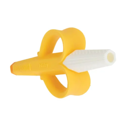 Miniatura 6 de Nuby Tubo Hueco de Plátano Juguete de Dentición de Silicona - Juguete de Alivio para la Dentición del Bebé que Masajea las Encías para 3+ Meses