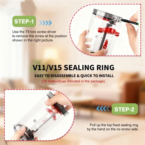Miniatura 7 de Anillo de sellado fijo superior de cubo de polvo 2026 compatible con Dyson V11 V15 SV14 SV15 SV22 aspiradora, piezas de repuesto para cubeta