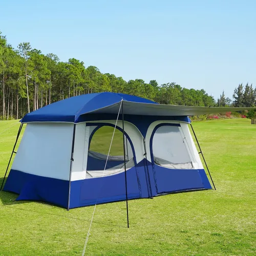 Miniatura 13 de Vidalido Tiendas de campaña, tienda de 6-8 personas para acampar con vestíbulo extendido, tiendas familiares de 2 habitaciones resistentes al clima