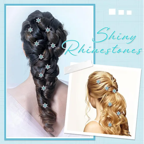 Miniatura 6 de 30 pinzas para el cabello con forma de copo de nieve para mujer, con cristales en espiral, accesorios para el cabello, con diamantes de imitación