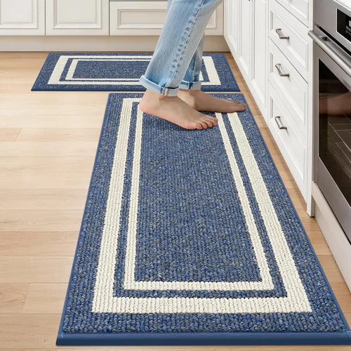 COSY HOMEER Alfombras de cocina antideslizantes de 20x30/20x48 pulgadas, alfombra gruesa de polipropileno para estar de pie en el hogar, lavable a