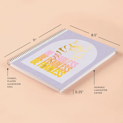 Miniatura 3 de Erin Condren Cuaderno de productividad con espiral de 8.5 x 11 pulgadas, diseño metálico Ahsoka Be Fearless, página funcional de productividad