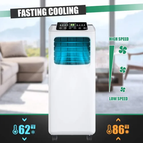 Miniatura 6 de Aire acondicionado portátil fácil de enfriar unidad de aire acondicionado 3 en 1 con deshumidificador, modos de ventilador, control remoto, kit