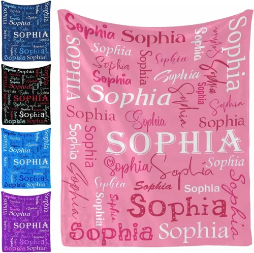 Miniatura 20 de Manta personalizada, 20 colores para niño y niña, manta con nombre personalizado para niños y adultos, manta de Navidad para niños y niñas
