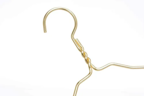 Miniatura 6 de Hermosas perchas de metal de aluminio dorado resistentes (paquete de 10 unidades, dorado)