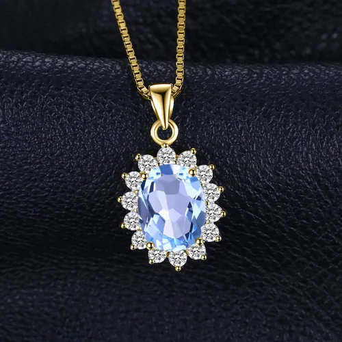 Miniatura 64 de JewelryPalace Princess Diana Kate Middleton Natural Amethyst Citrine Garnet Peridot Topaz Created Ruby Sapphire Simulated Emerald Pendant Necklace