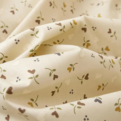 Miniatura 5 de EAVD Elegante funda de edredón floral pequeña, tamaño individual, suave, 100% algodón, con estampado floral pequeño, con 2 fundas de almohada