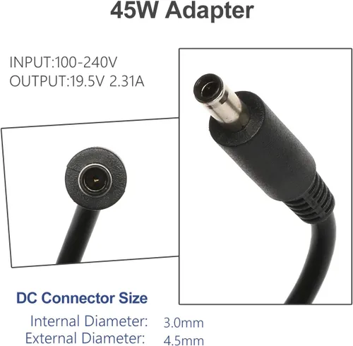 Miniatura 2 de 45W AC Adapter Compatible with Dell XPS 13 9333 9343 9350 9360 9370 XPS 12 9Q23 9Q33,LA45NM131 DA45NM131 Inspiron 11 3000 13 5000 7000 14 3000 5000