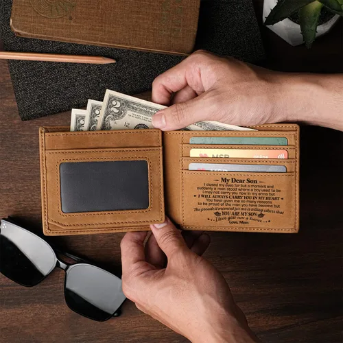 Miniatura 3 de Regalos de Navidad para hijo, para mi hijo, regalos de mamá, graduación, regalos de cumpleaños para hijo, regalos de madre e hijo, carteras de cuero