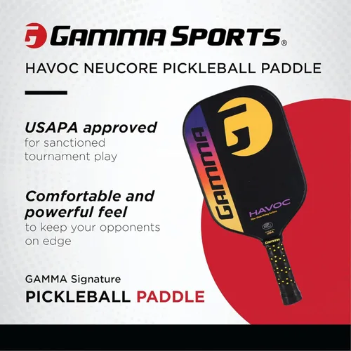 Miniatura 2 de Gamma Made in The USA Pickleball Paddles, NeuCore & Sensa Polycore Technology, Textured Graphite, Honeycomb Grip, USAPA Approved, Additional Power &