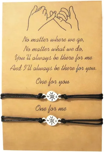 Sisadodo Pulseras de amistad para mujeres, niñas, parejas, pulseras de promesa a juego para novio y novia, regalos de Navidad, día de San Valentín,