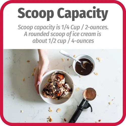 Miniatura 4 de GoodCook Cuchara de helado de lujo con gatillo con agarre cómodo y palanca de fácil liberación, apta para lavavajillas, cuchara de 2 onzas