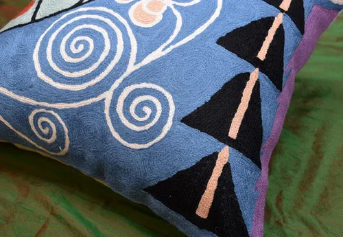 Miniatura 2 de Klimt - Funda de almohada moderna azul para sofá Almohadas contemporáneas azules Cojín de silla moderno abstracto Almohada moderna