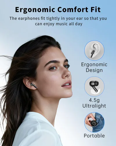 Miniatura 7 de Auriculares inalámbricos, auriculares Bluetooth 5.4 con 50 horas de reproducción, auriculares estéreo de graves profundos, llamadas claras