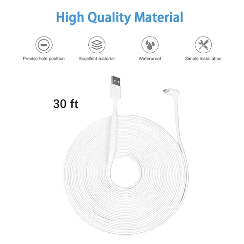 Miniatura 5 de HOLACA Cable de carga de alimentación para Wyze Cam Pan v3, cable de carga de 30 pies/29.5 ft para alimentar la cámara continuamente