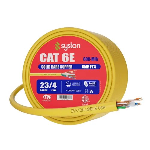 Miniatura 37 de Syston Cable Technology Cable de Internet Ethernet Cat6e – 10 pies, 600 MHz 23AWG de alambre de cobre sólido desnudo apto