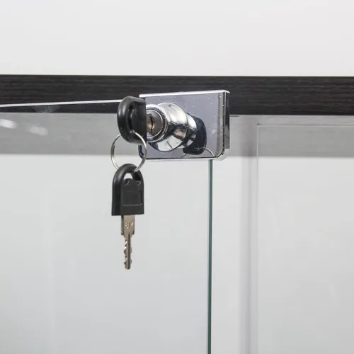 Miniatura 9 de Vitrina de cristal de 74.33 pulgadas con 5 estantes de doble puerta, gabinetes Curio para sala de estar, dormitorio, oficina, estantería de vidrio