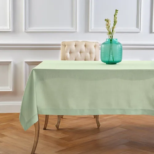 Miniatura 14 de Solino Home Mantel de lino azul polvoriento, 60 x 120 pulgadas, mantel de lino 100% puro con vainica para mesas rectangulares, dobladillo clásico