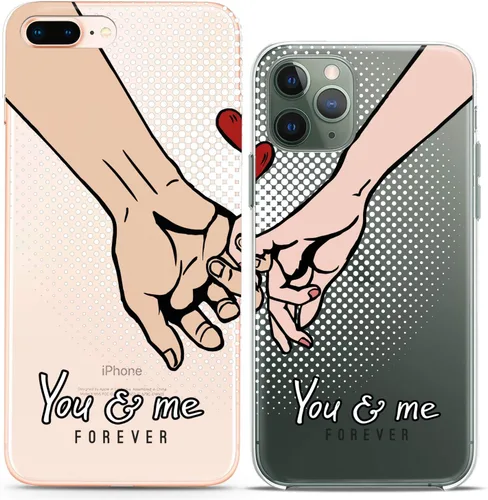Miniatura 13 de Fundas a juego para parejas compatibles con iPhone 16 15 14 13 12 11 Pro Max Mini Xs X 6s 8 Plus 7+ Xr 10 SE 5 Doxie Dog Paw Pattern Cute Art Mate