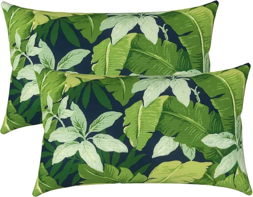 Miniatura 37 de LVTXIII Juego de 2 almohadas lumbares para patio, 12 x 20 pulgadas, resistentes a la decoloración, para exteriores con interiores, cojines lumbares