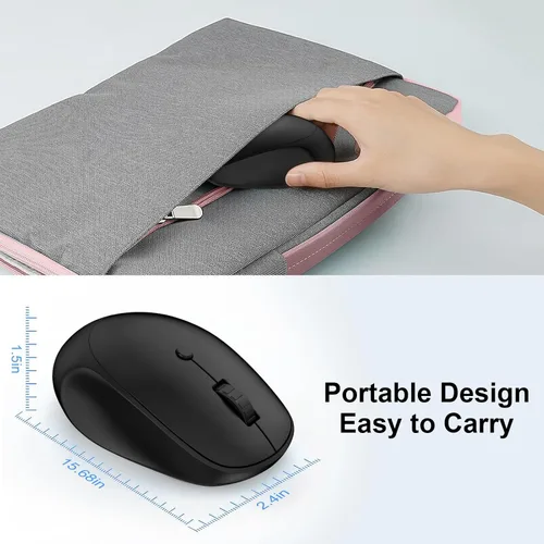 Miniatura 6 de Ratón inalámbrico, 2.4 G silencioso para computadora con receptor USB, 800/1200/1600 DPI, 4 botones, portátil óptico inalámbrico USB