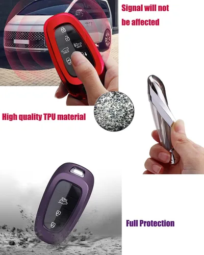Miniatura 4 de Horande Funda para llavero de TPU para Hyundai Sonata Santa fe 2022 Tucson sin llave (azul)