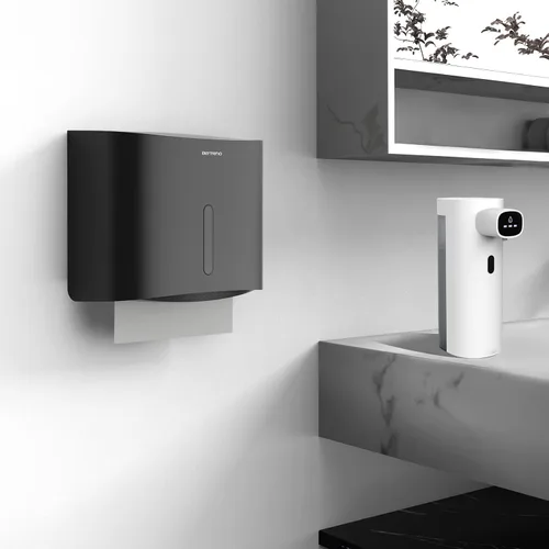 Miniatura 6 de Dispensador de toallas de papel comercial soporte de pared Portador de toallas de papel de gran capacidad Dispensador de toallas de mano plegadas C