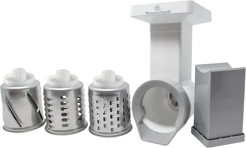 Accesorio para trituradora de rebanadora compatible con KitchenAid, incluye 3 tambores de acero inoxidable todo en 1 cortador de frutas, picador de