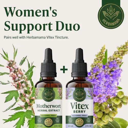 Miniatura 7 de HERBAMAMA Extracto líquido de Motherwort de 2 onzas líquidas, vegano, suplemento de hierbas orgánicas para apoyar la salud del corazón, la función