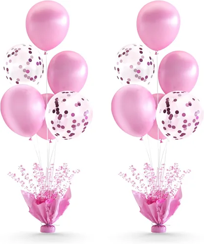 Miniatura 28 de 2 Juego de Globos de Mesa Negros con Spray de Aluminio para Centro de Mesa con Globos Negros y de Confeti, Kit de Soporte para Decoración de Mesa