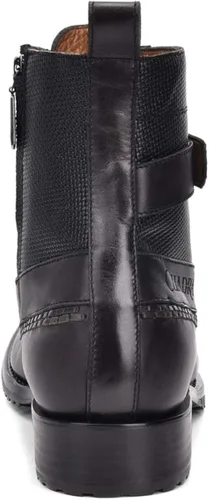 Miniatura 5 de Cuadra Botas para hombre en piel auténtica de rayas con cremallera negra, Negro