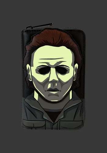 Miniatura 4 de Loungefly Halloween Brújula Internacional Michael Myers Máscara Zip Wallet Carteras de Halloween, Negro -, Bifold