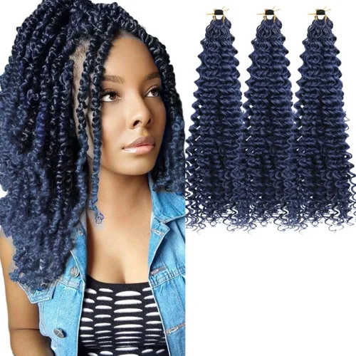 Miniatura 61 de 3 trenzas de ganchillo Passion Twist, cabello sintético preseparado para trenzar de 14 pulgadas, 3 paquetes de cabello trenzado pretrenzado
