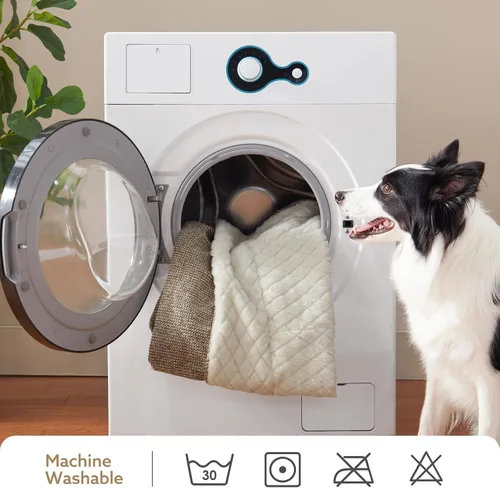 Miniatura 5 de JOEJOY Camas ortopédicas XL para perros de tamaño grande, extra gruesas, con apoyo y laterales, sofá cama ultrasuave para perros grandes, color Beige