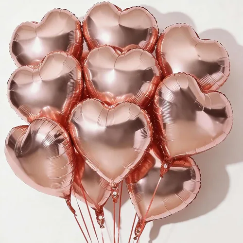 Miniatura 16 de 10 globos rojos de aluminio con forma de corazón de 18 pulgadas, globos de Mylar para baby shower, boda, decoraciones de San Valentín, globos