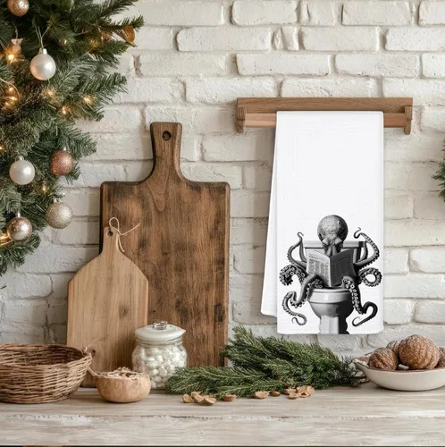 Miniatura 4 de Divertidas toallas de mano de pulpo para baño, baño, decoración de baño de octopu, regalos para amantes del pulpo para mujeres y hombres, toallas
