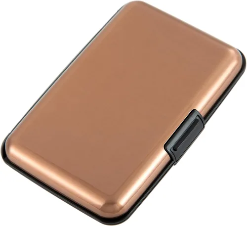 Miniatura 54 de Soporte para tarjetas de crédito, cartera metálica con bloqueo RFID para tarjetas de identificación para mujeres y hombres, funda rígida de aluminio