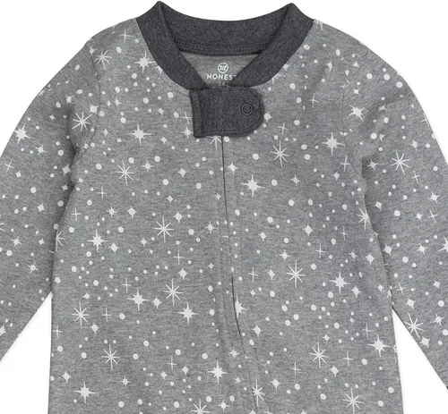 Miniatura 2 de HonestBaby - Mameluco de algodón orgánico con pies para dormir y jugar., Twinkle star, 3-6 meses
